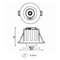 LED-Spot 68 mm Rund | Downlight 2in1 Fluter 6 W CCT | Dreh‑ & Schwenkbar