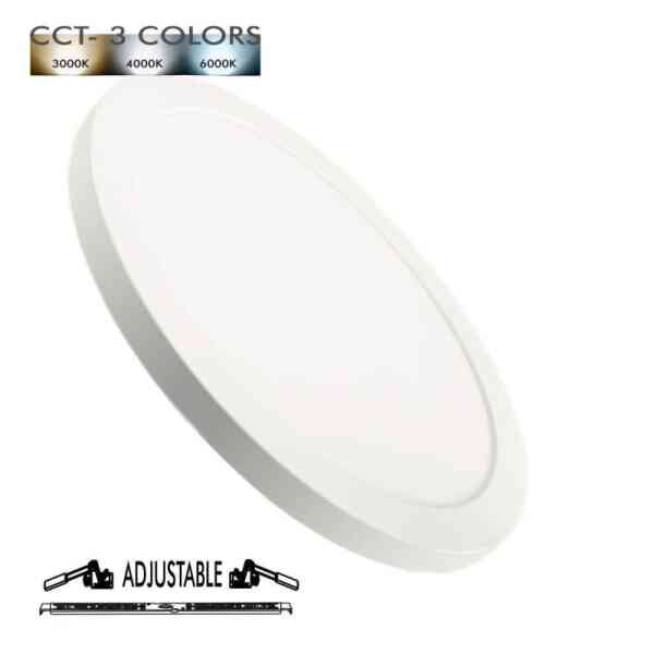 Einbau-/Anbau-LED-Leuchte 24W – 2‑in‑1 Downlight – Verstellbar Ø 65–280 mm – Weiß – CCT wählbar