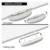 Einbau-/Anbau-LED-Leuchte 24W – 2‑in‑1 Downlight – Verstellbar Ø 65–280 mm – Weiß – CCT wählbar