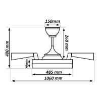 LED Deckenventilator Schwarz Ø106 cm CCT Fernbedienung Leise 30W