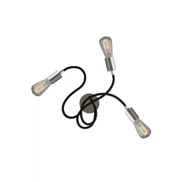 Flex 60 Titan satiniert Wand-/Deckenleuchte 3-flg. E27 ST64 LED dimmbar 2000K