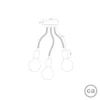 Flex 60 Titan satiniert Wand-/Deckenleuchte 3-flg. E27 ST64 LED dimmbar 2000K