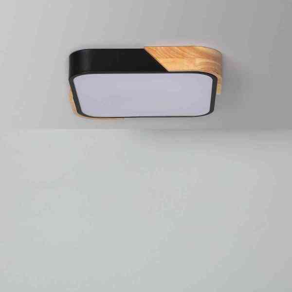 LED Deckenleuchte Schwarz Holz 18W CCT OSRAM Chip  1400lm 325x325mm IP20