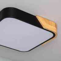 LED Deckenleuchte Schwarz Holz 18W CCT OSRAM Chip  1400lm 325x325mm IP20