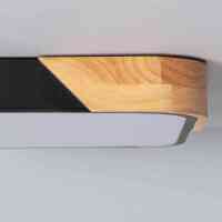 LED Deckenleuchte Schwarz Holz 18W CCT OSRAM Chip  1400lm 325x325mm IP20