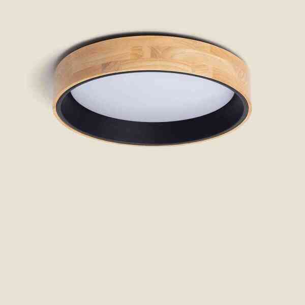 Sirius LED-Deckenleuchte Holz/Schwarz 20W CCT OSRAM 1800 lm Ø470 mm