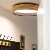 Sirius LED-Deckenleuchte Holz/Schwarz 20W CCT OSRAM 1800 lm Ø470 mm