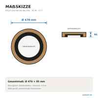 Sirius LED-Deckenleuchte Holz/Schwarz 20W CCT OSRAM 1800 lm Ø470 mm