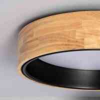 Sirius LED-Deckenleuchte Holz/Schwarz 20W CCT OSRAM 1800 lm Ø470 mm