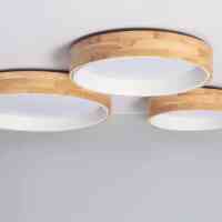 Ligna Halo 47 LED-Deckenleuchte Holz/Weiß 20W...