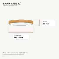 Ligna Halo 47 LED-Deckenleuchte Holz/Weiß 20W 1800lm CCT Ø47 cm