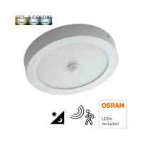 LED Sensor-Deckenleuchte Ø22,5 cm 18–24W 3CCT PIR OSRAM Chip Weiß