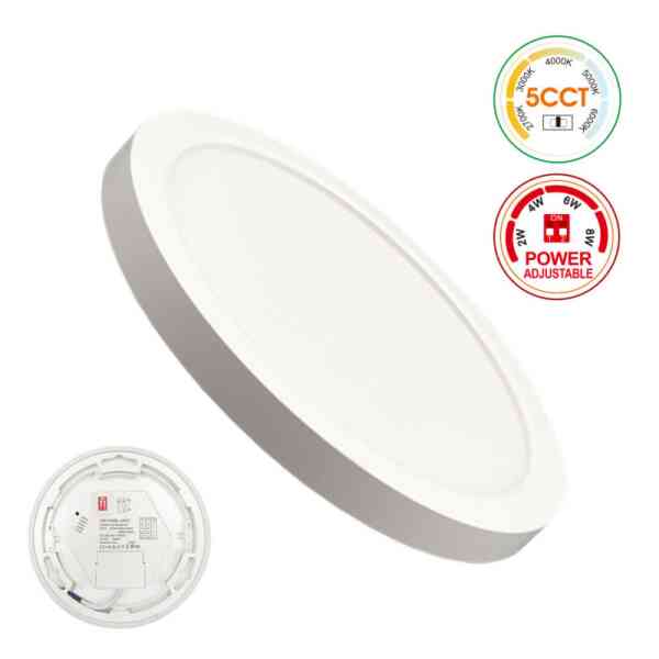 LED-Downlight DualFlex S Rund Weiß 2–8 W | 5CCT | IP44 | Einbau & Aufbau möglich