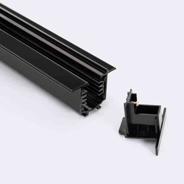 3-Phasen DALI Einbau-Stromschiene 1m – Aluminium – Schwarz – für LED-Strahler