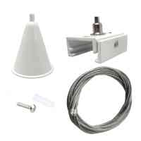 Aufhängeset für 3-Phasenstromschienen – 1,4 m Stahlseil – Weiß oder Schwraz