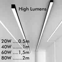 LED Lineare Deckenlampe/ Wandleuchte, Aufputz Montage Geeignet für Aussenberich IP54 Schwarz Neutralweiß - 4000K 1.5 m