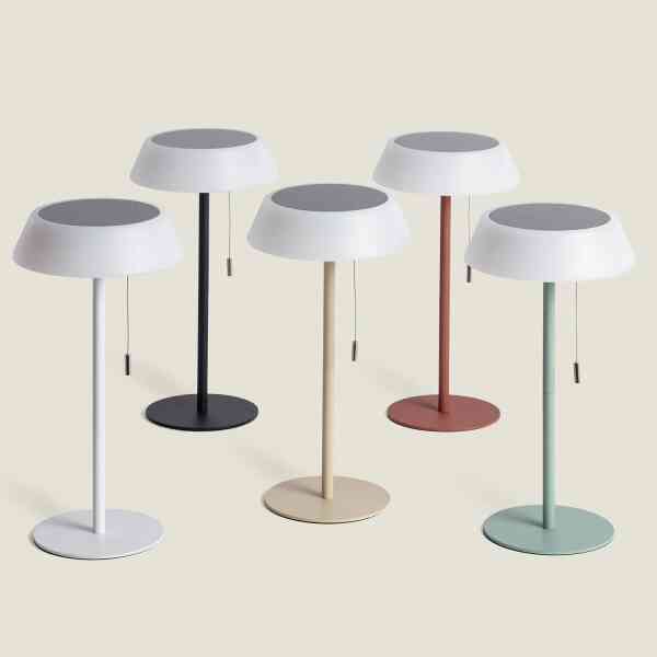 LED Solar Tischleuchte Kabellose 1,2W Metall | Warmweiß Außenbereich mit USB-C