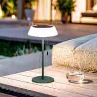 LED Solar Tischleuchte Kabellose 1,2W Metall | Warmweiß Außenbereich mit USB-C