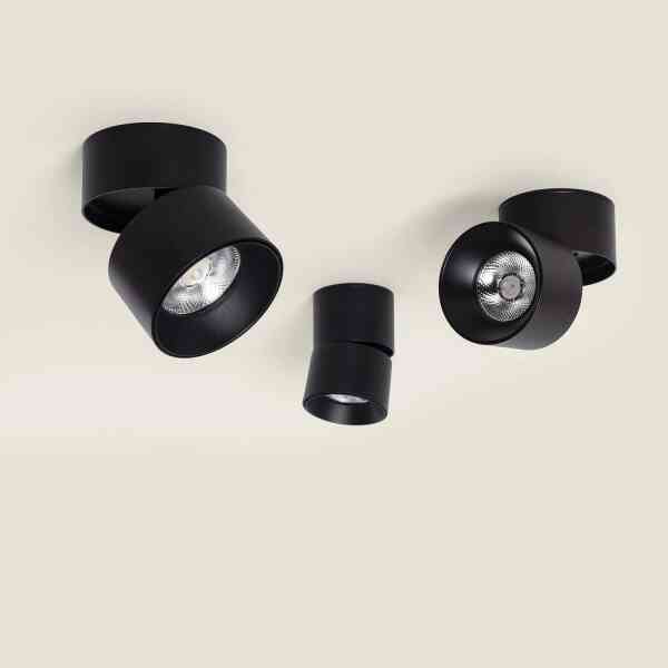 LED Deckenstrahler NOVA  Schwarz Aluminium Rund Schwenkbar