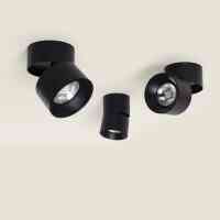 LED Deckenstrahler NOVA  Schwarz Aluminium Rund Schwenkbar