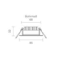 SIGOR LED Einbauleuchte Ø 68 mm CRI95 Downlight...