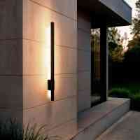 LED Wandleuchte Lunavio 12W 80cm Aluminium IP65 Modern Schwarz