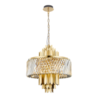 Kristall Kronleuchter Margaux Gold Ø55 cm 9xE14 Luxus Pendelleuchte Gold
