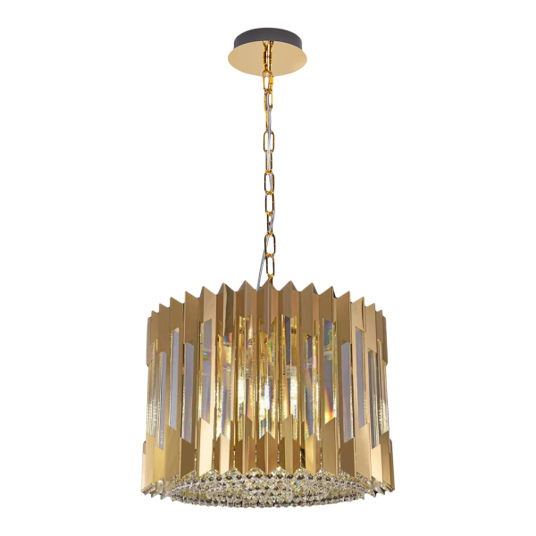 Kristall Kronleuchter Lexora Gold mit E14 Dimmbar Luxus Pendelleuchte Gold