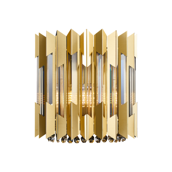 Kristall Wandleuchte Lexora -wand 2xE14 Luxus Wandlampe Gold mit Kristallen