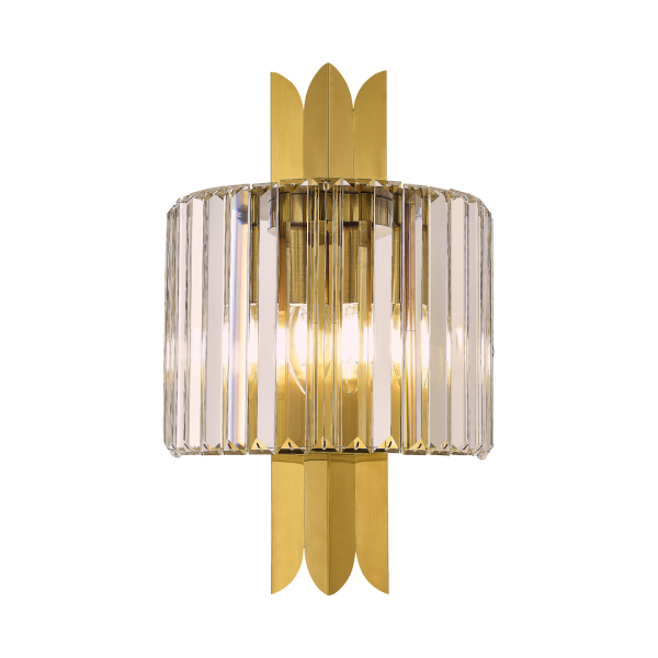 Kristall Wandleuchte Margaux Wand 2xE14 Dimmbar Luxus Wandlampe Gold mit Kristallglas