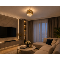 Kristall Deckenleuchte Aspena Gold 6xE14 Ø45 cm Luxus Deckenlampe Gold