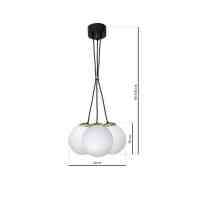 Pendelleuchte Valerio Black Gold 3xE14 mit Opalglas | Design Hängeleuchte Schwarz-Gold