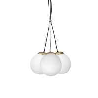 Pendelleuchte Valerio Black Gold 3xE14 mit Opalglas | Design Hängeleuchte Schwarz-Gold