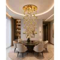 LUVIA 125 XL GOLD Pendelleuchte Ø60 cm Gold Glas 9x GU10 Designerleuchte
