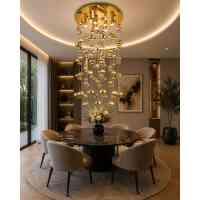 LUVIA 125 XL GOLD Pendelleuchte Ø60 cm Gold Glas 9x GU10 Designerleuchte