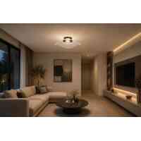 LED Design Deckenleuchte Schwarz Acryl Transparent 3000K Moderne Wohnzimmerlampe