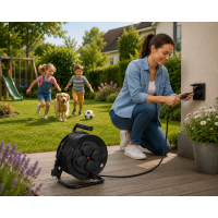 Verlängerungskabel mit Kabeltrommel 50m IP44 Outdoor 4-fach Steckdose 3x1,5mm² Verlängerung