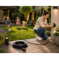 Verlängerungskabel 5m IP44 Outdoor 3x1,5mm² EU Schutzkontakt Stecker Garten Baustelle