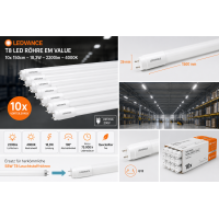 10x LEDVANCE LED Röhre T8 150cm 18,3W 2200lm 4000K EM Ersatz für 58W G13 LED Leuchtstoffröhre