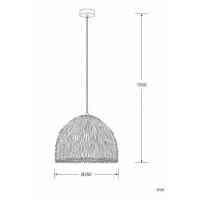 Rattan Pendelleuchte Bungarby E27 Ø35 cm Natur – Boho Hängeleuchte für Esszimmer, Wohnzimmer & Schlafzimmer