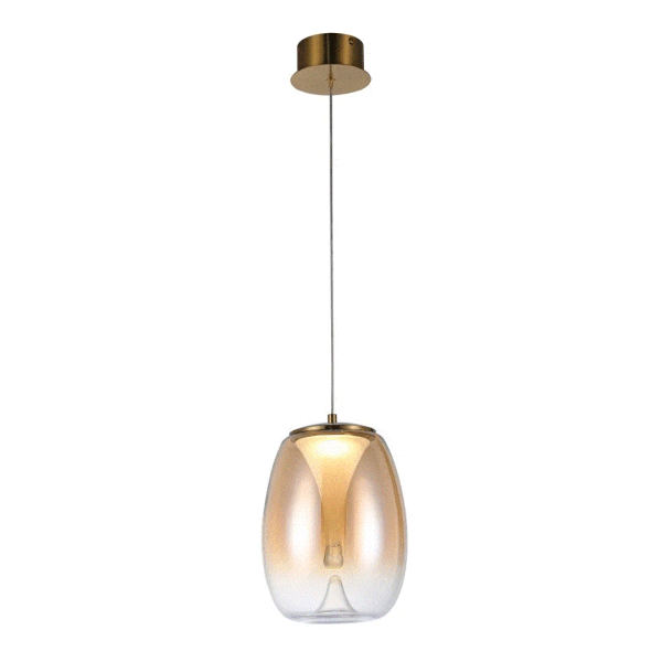 LED Pendelleuchte PAMELA 20 Amber Ø20 cm Glas Amber Gold  8W 3000K