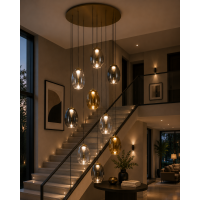 LED Pendelleuchte PAMELA 20 Amber Ø20 cm Glas Amber Gold  8W 3000K