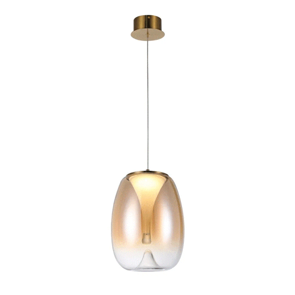 LED Pendelleuchte PAMELA 27 Amber  Ø27 cm Bernstein Glas 15W 3000K