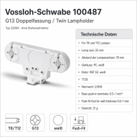 Vossloh-Schwabe 100487 G13 Doppelfassung T8 T12 Typ 22604 ohne Starter