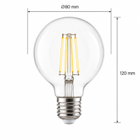 LED Filament G80 E27 5W 600lm 2700K Amber Vintage Globe Nicht Dimmbar