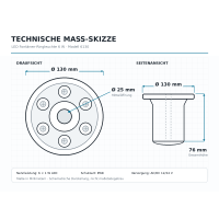 LED Fontänenbeleuchtung 6W IP68 Ø130 mm...