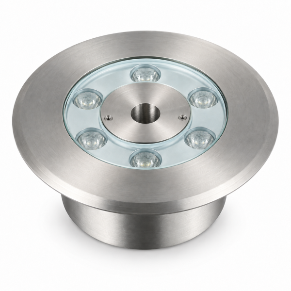 LED Fontänenbeleuchtung 6W IP68 Ø130 mm – Mittelöffnung: Ø 15 mm 12V Unterwasser-Ringleuchte für Springbrunnen