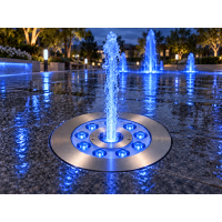 LED Unterwasser Fontänen-Ringleuchte 9W IP68 – Ø230 mm, 12/24V, Ø50 mm