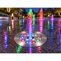 LED Unterwasser Fontänen-Ringleuchte 9W IP68 – Ø230 mm, 12/24V, Ø50 mm