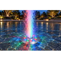 LED Unterwasser-Fontänen-Ringleuchte 12 W 24 V IP68 Ø230/50 mm – 12 Linsen
